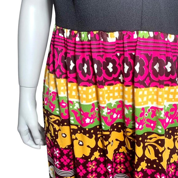 VINTAGE 70's Brady Bunch Maxi Dress - Picture 6 of 7